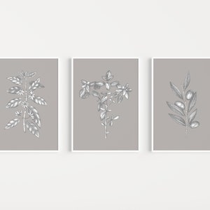 Grey Prints, Wall Art Set, Set of Prints, Art Prints, Wall Art ...