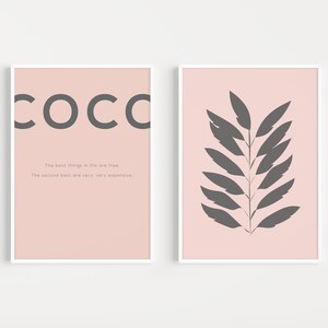 Set of Prints, Pink Wall Art, Minimalist Print, Wall Art Print, Quote Print, Pink Print, Leaf Print, Scandinavian Print, Prints, Wall Art