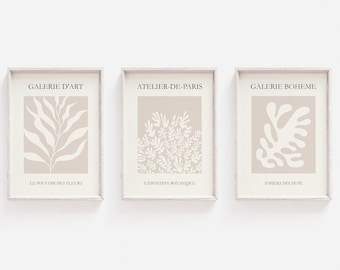 Matisse Prints, Set of Prints, Neutral Prints, Boho, Wall Art Print, Matisse Wall Art, Boho Prints, Neutral Wall Art, Matisse, Wall Art