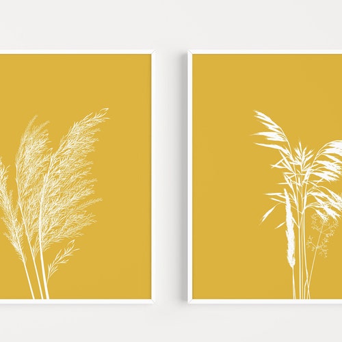 Yellow Prints Wall Art Print Yellow Set of Prints Ochre Etsy UK