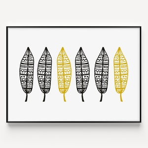 Wall Art, Leaves Print, Wall Art Print, Minimalist Print, Scandinavian Print, Leaves Wall Art, Minimalist Art, Leaf Wall Art, Leaf Print