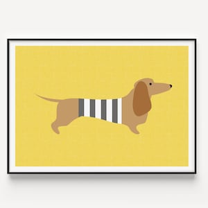 Wall Art Print, Dachshund, Art Print, Sausage Dog Print, Scandinavian, Prints, Sausage Dog, Scandinavian Print, Dachshund Print, Wall Art