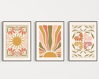 Wall Art Print, Boho, Set of Prints, Boho Prints, Physical Prints, Boho Wall Art, Neutral Print, Prints for Bedroom, Artwork for Living Room