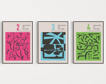Set of Prints, Neon Prints, Abstract Prints, Neon Wall Art, Colourful Prints, Neon Colours, Wall Art Prints, Wall Art Set, Minimalist Prints
