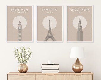 New York Paris London Posters Etsy