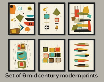 mid century print etsy