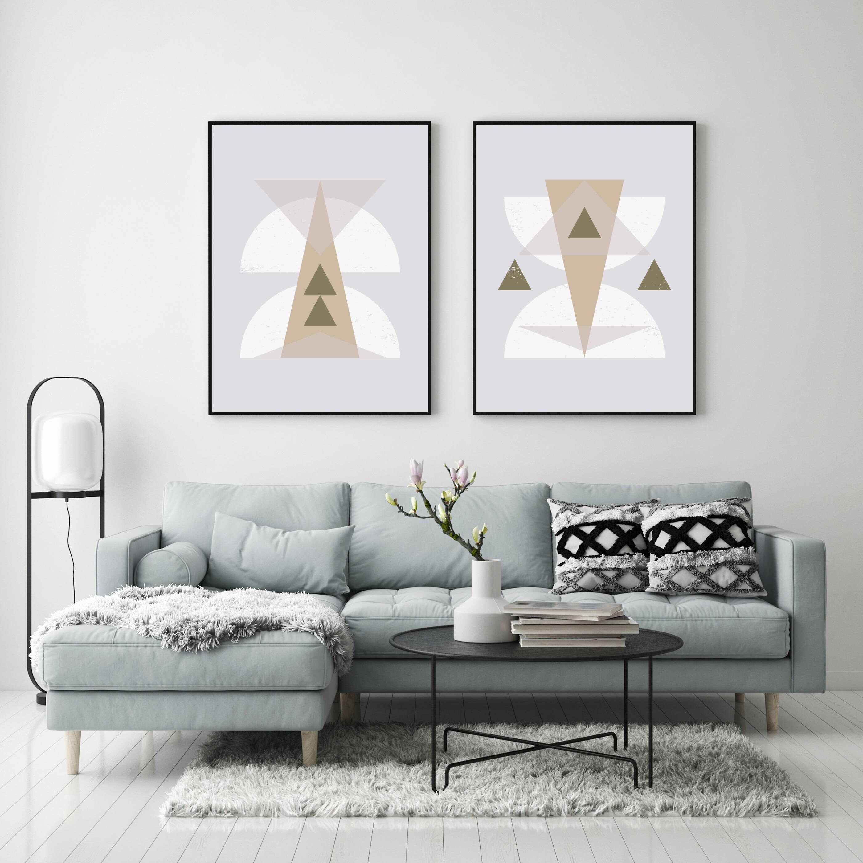Wall Art Set Geometric Wall Art Set of Prints Wall Art Etsy