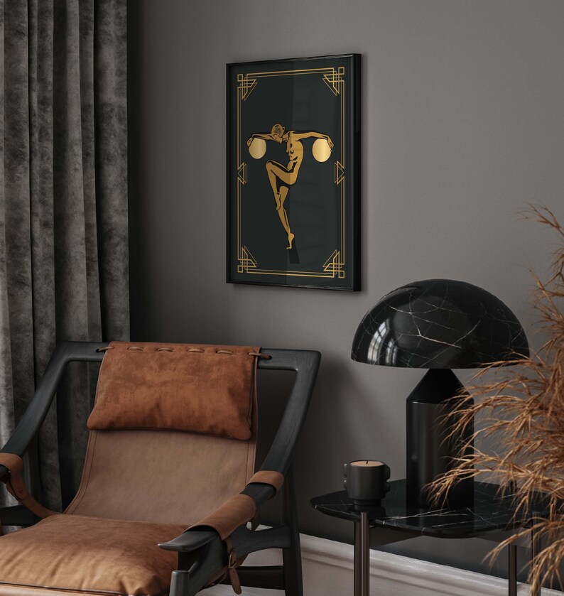 Gold Art Deco Prints Art Deco Poster Art Deco Print Black Etsy UK