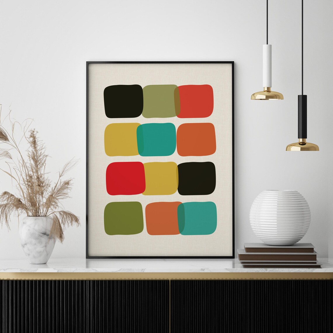 Wall Art Set, Mid Century Modern, Set of Prints, Mid Century, Wall Art ...