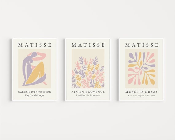 Set of Prints, Pastel Prints, Matisse Prints, Pastel, Boho Wall Art, Pastel Wall Art, Boho Print Set, Matisse Print Set, Wall Art Print
