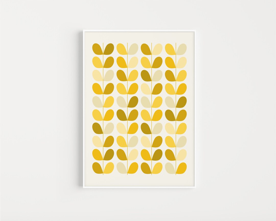 Yellow Print, Ochre Wall Art, Yellow Wall Art, Leaf Print, Ochre Print, Wall Art Print, Yellow