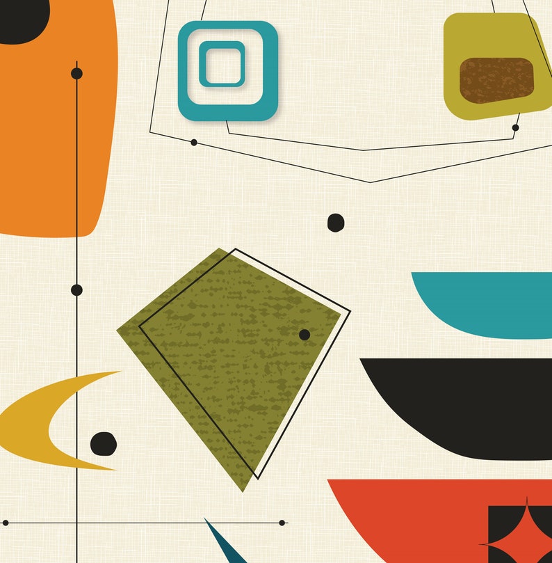 Wall Art Mid Century Retro Prints Mid Century Modern Etsy