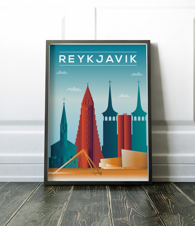 Art Print Reykjavik Print Travel Print Reykjavik Poster Etsy UK