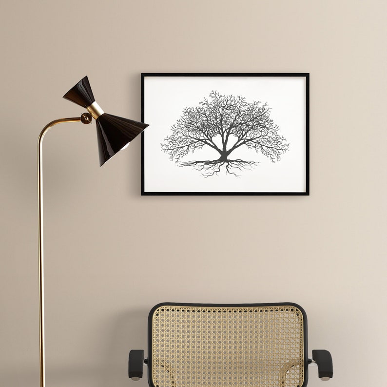 Wall Art, Tree Print, Black and White, Prints, Wall Art Print, Black and White Art, Tree Wall Art, Minimalist Print, Minimalist Art, Trees image 6