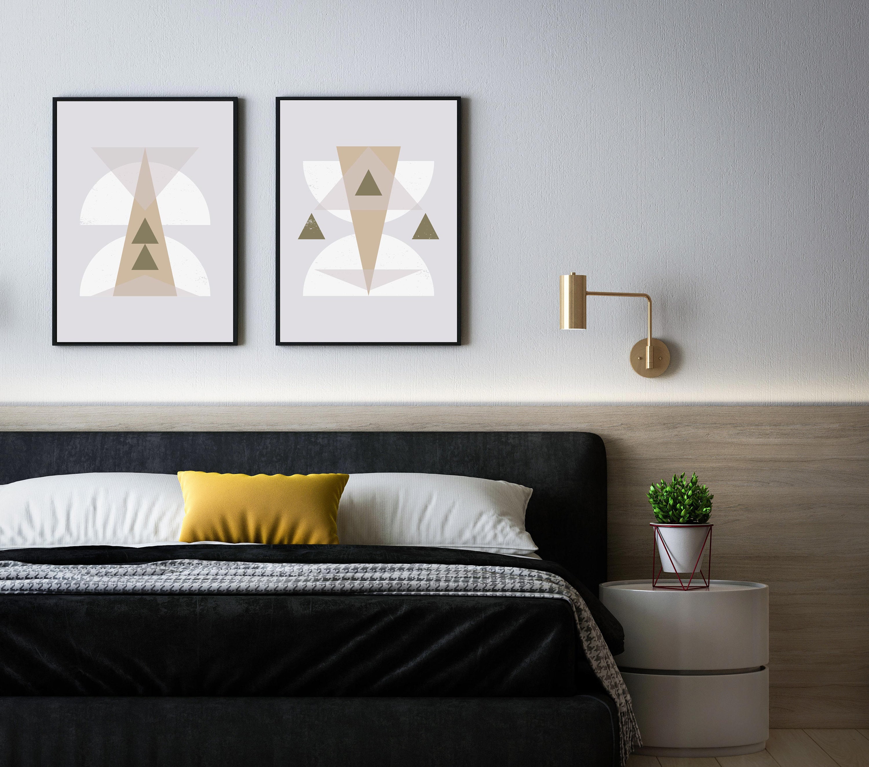 Wall Art Set Geometric Wall Art Set of Prints Wall Art Etsy
