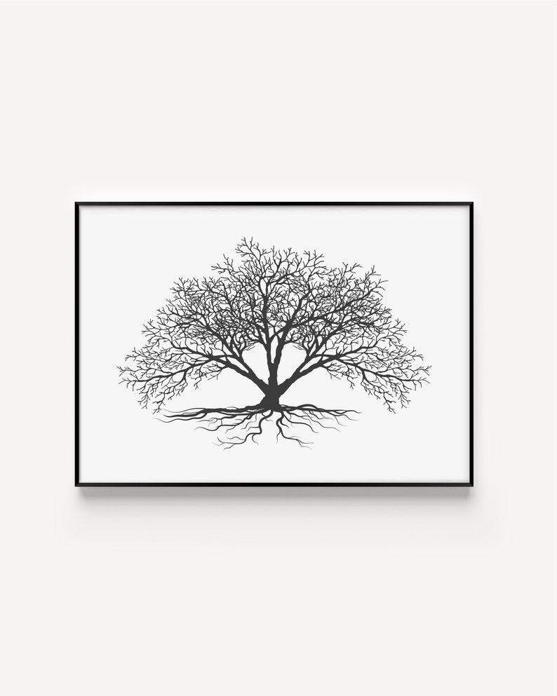 Wall Art, Tree Print, Black and White, Prints, Wall Art Print, Black and White Art, Tree Wall Art, Minimalist Print, Minimalist Art, Trees image 1