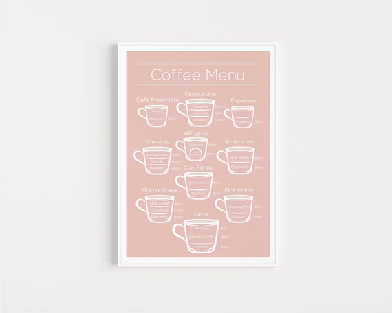 Coffee Print, Wall Art, Pink Print, Kitchen Print, Kitchen Art, Coffee, Cafe, Kitchen Art Print, Coffee Wall Art, Coffee Poster, Cafe Print