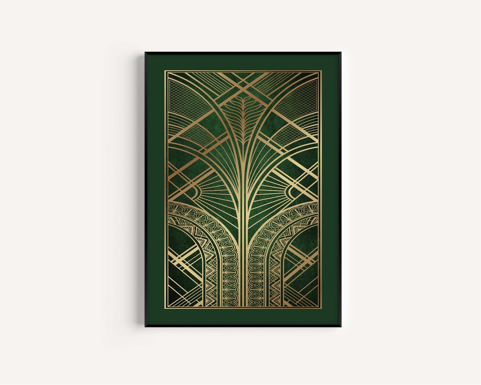 Art Deco Print Green Print Green Art Deco Wall Art Print Etsy UK