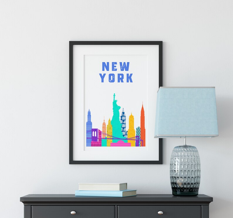 New York Print Wall Art New York Art Print Travel Print Etsy