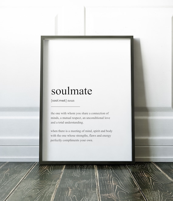 typography print Poster Print various Sizes & Colours Soulmate Definition Frame Not Included 