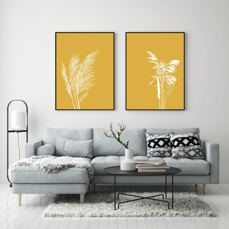 Yellow Prints Wall Art Print Yellow Set of Prints Ochre Etsy UK