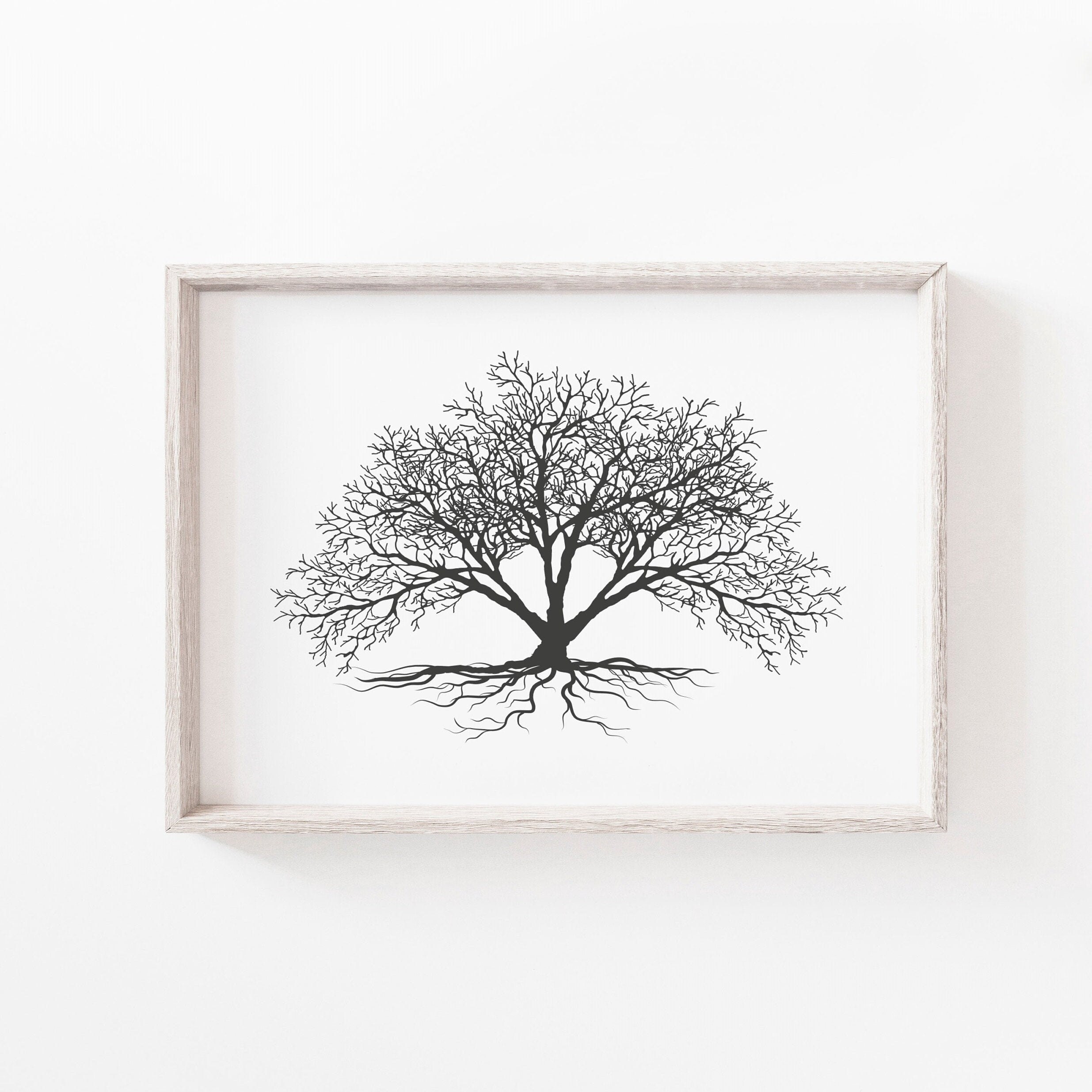 Wall Art Tree Print Black and White Prints Wall Art Print Etsy UK