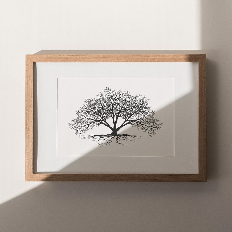 Wall Art, Tree Print, Black and White, Prints, Wall Art Print, Black and White Art, Tree Wall Art, Minimalist Print, Minimalist Art, Trees image 7