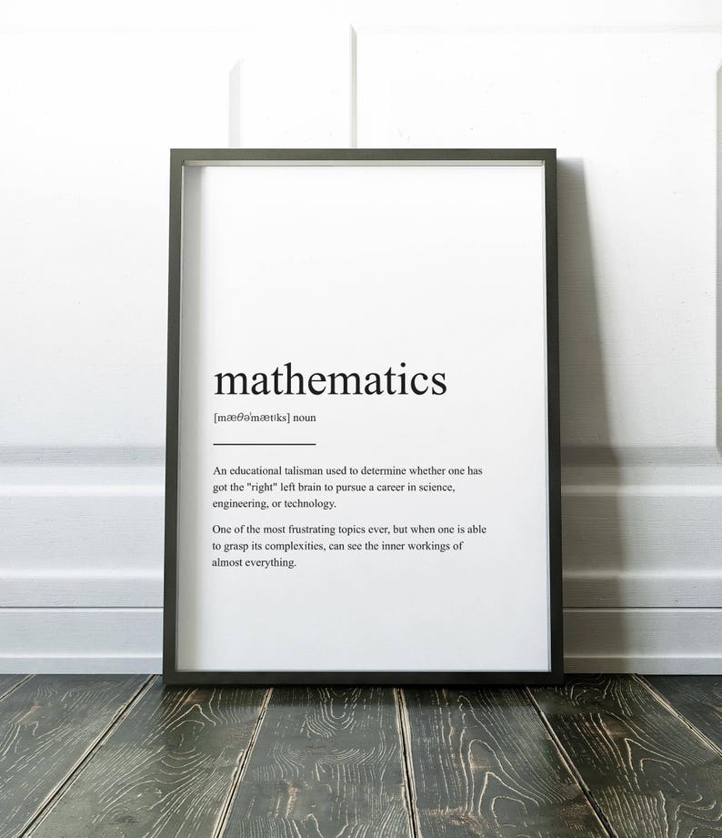 Mathematics Definition Print Wall Art Print Quote Print Etsy UK
