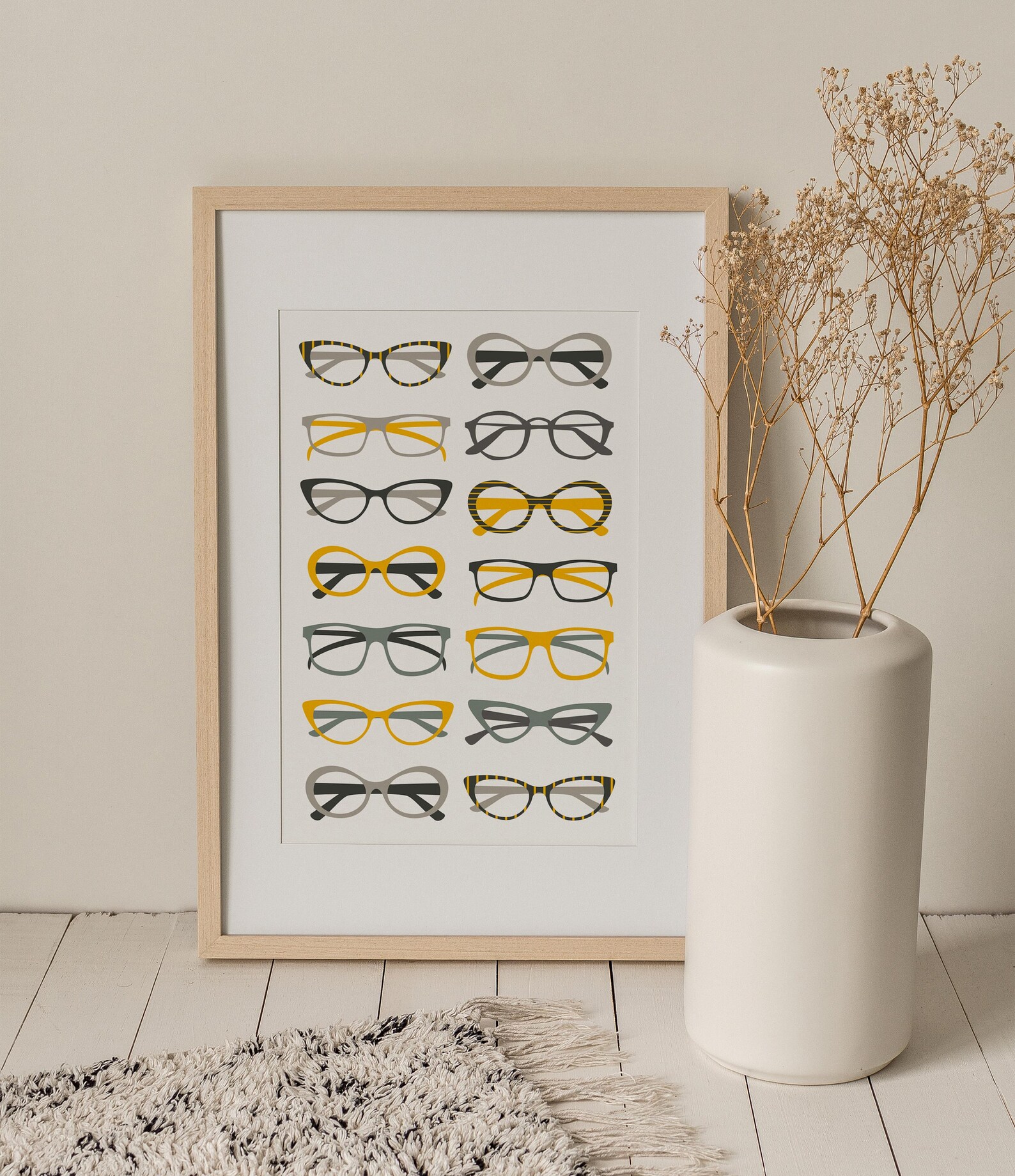 Glasses Print Wall Art Print Glasses Art Minimalist Print Etsy UK