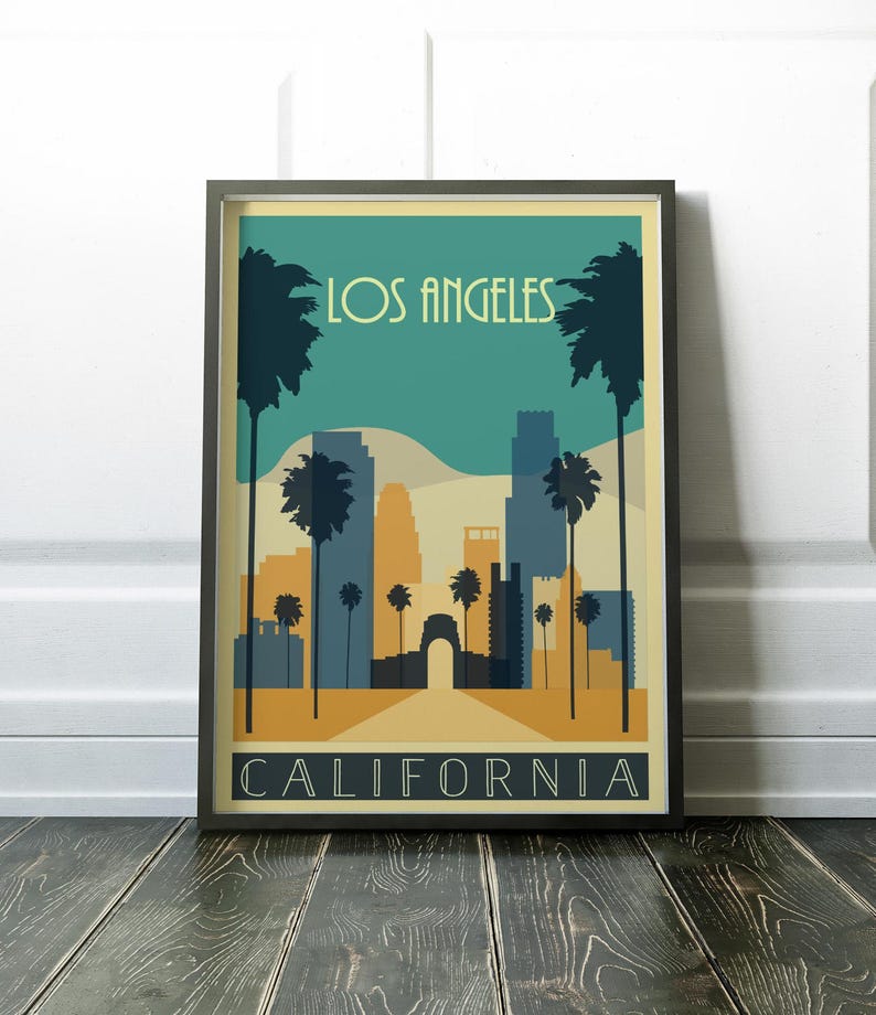 Los Angeles Poster Los Angeles Print Travel Print Wall Art Etsy UK