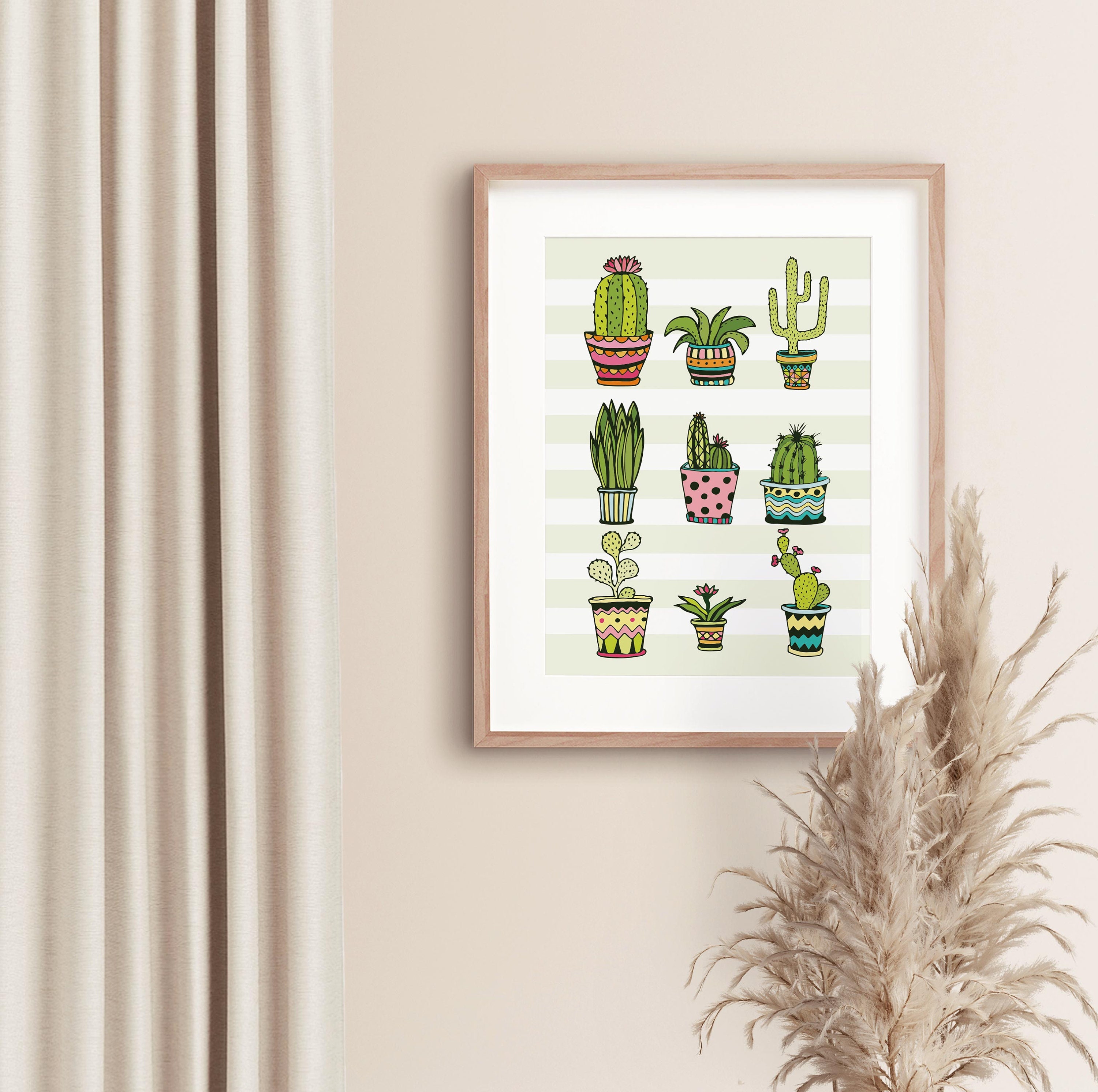 Cactus Print Wall Art Prints Minimalist Prints Nordic Etsy UK