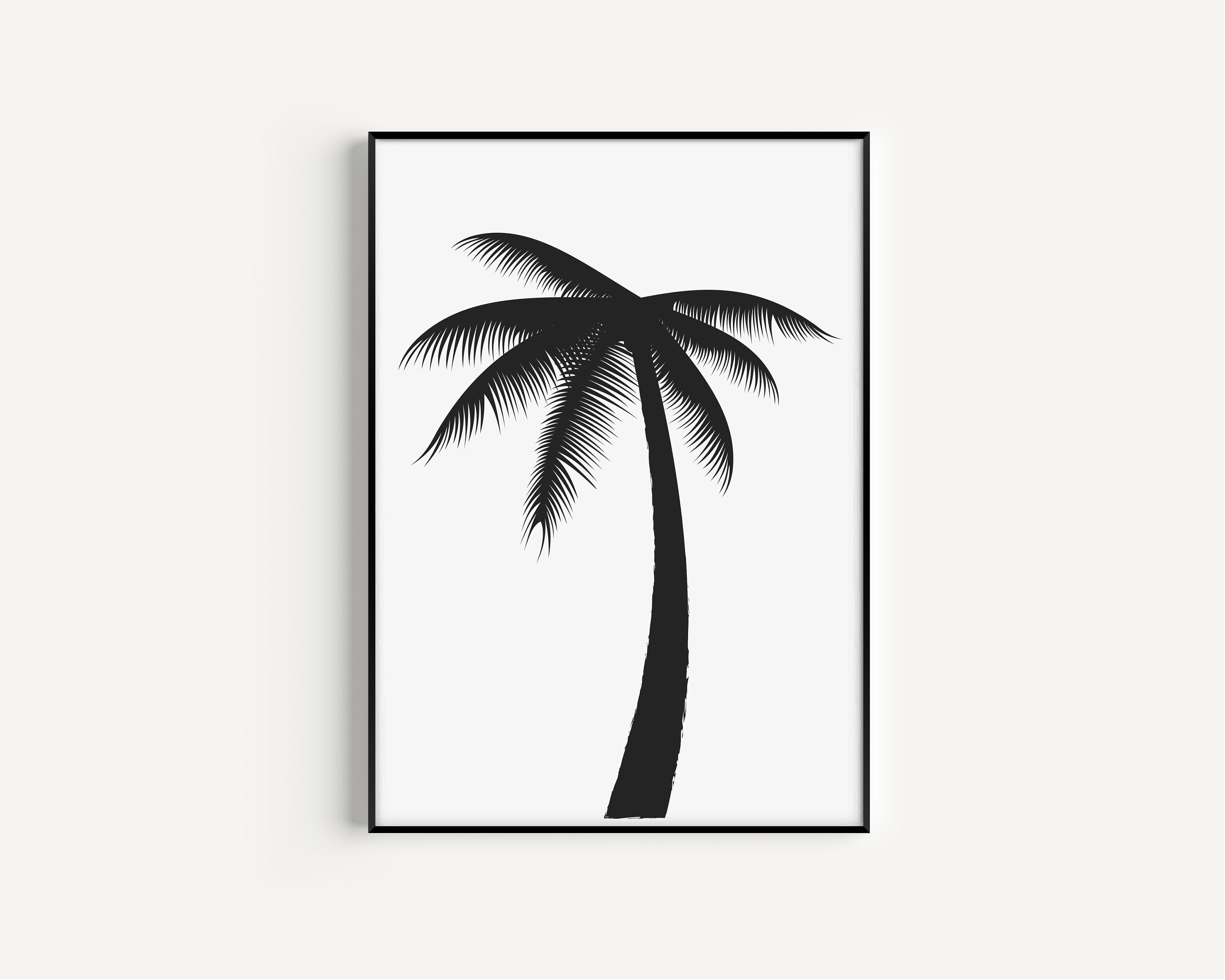 Black and White Prints Wall Art Palm Tree Wall Art Palm Etsy UK