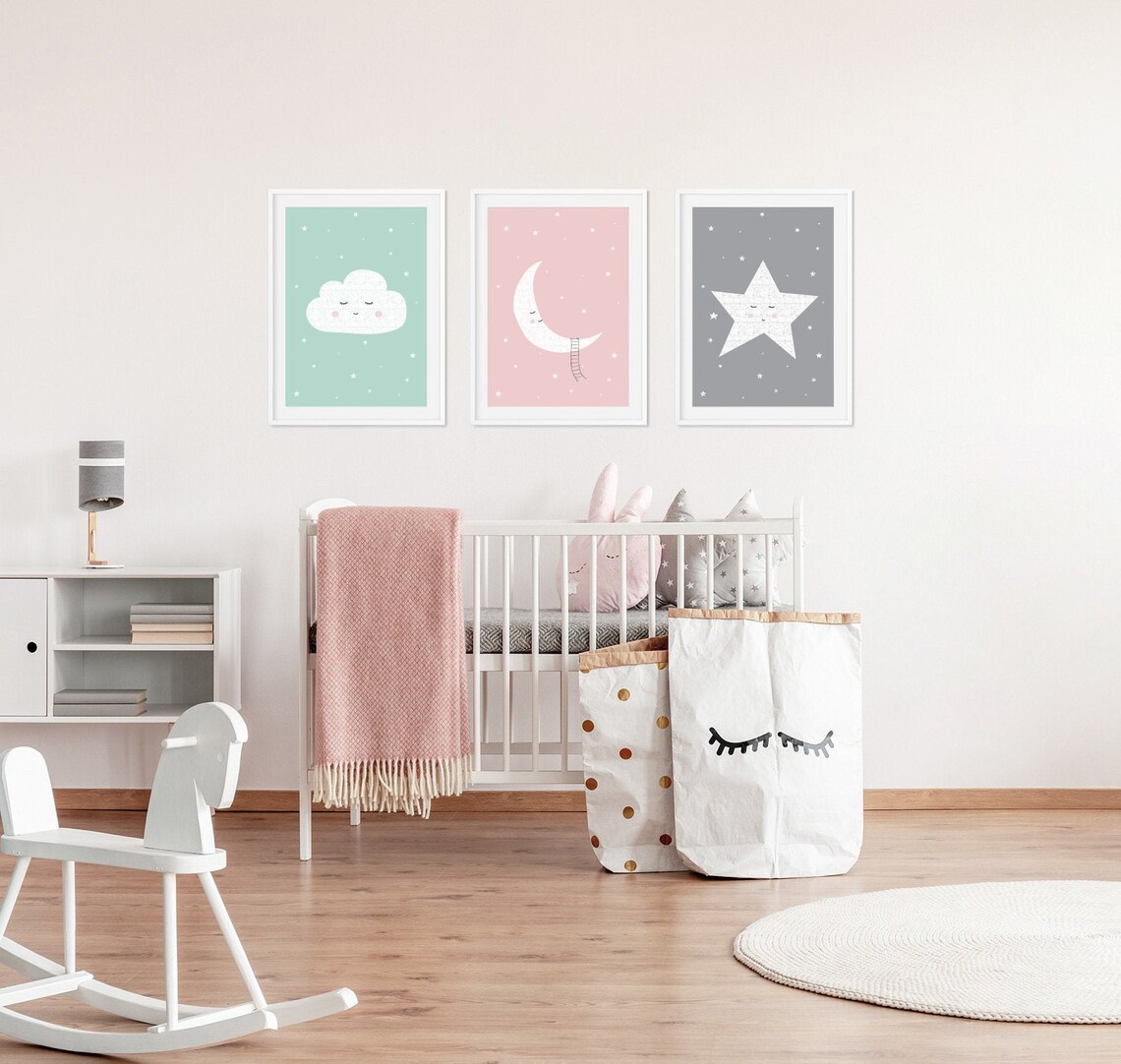 Nursery Prints, Nursery Wall Art, Set of Nursery Prints, Wall Art Print ...