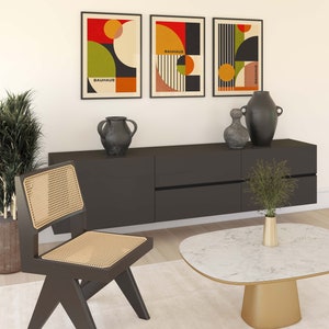 Mid Century Modern Prints, Set of 3 Prints, Bauhaus Prints, Wall Art Print, Bauhaus, Bauhaus Wall Art, Bauhaus Posters, Wall Art Print Set image 4