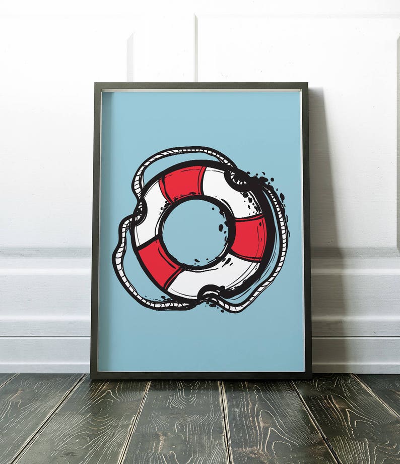 Bathroom Print Nautical Print Wall Art Nautical Wall Art | Etsy