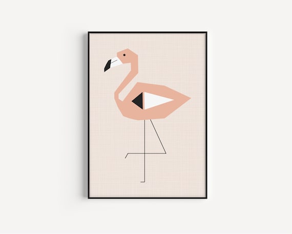 Wall Art, Flamingo Print, Flamingo Wall Art, Pink Print, Flamingo, Art Print, Tropical, Minimalist Print, Scandinavian Print, Prints, Art