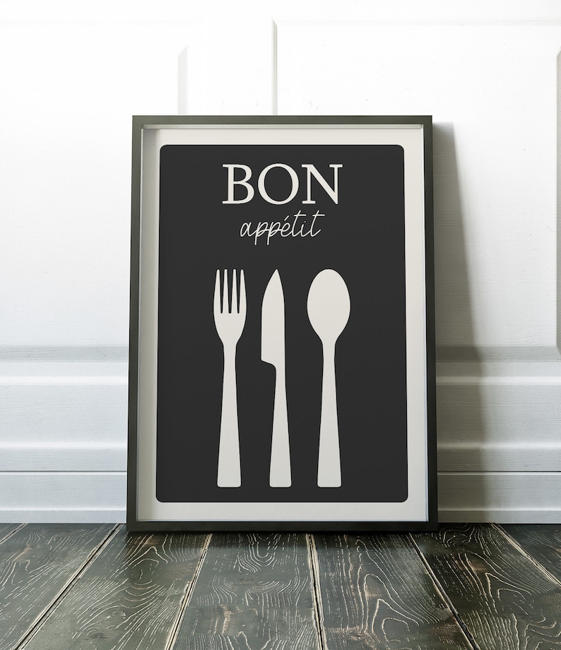 Kitchen Wall Art Bon Appetit Prints Kitchen Print Wall Etsy