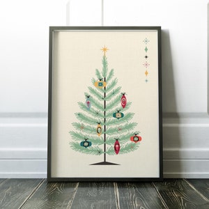 Mid Century Modern, Christmas Print, Mid Century Christmas, Christmas, Prints, Xmas Art Print, Mid Century Print, Wall Art Print, Art Prints image 7