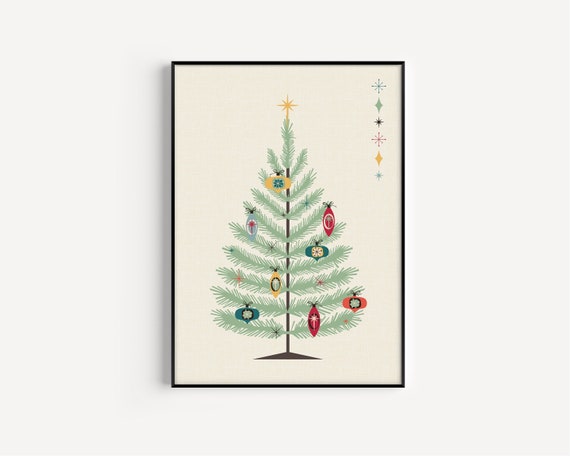 Mid Century Modern Christmas Print Mid Century Christmas - Etsy