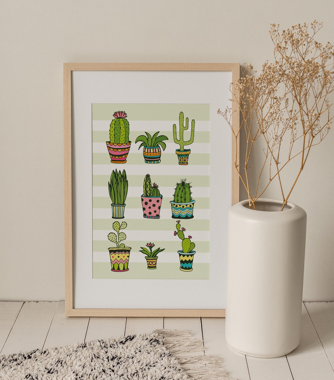 Cactus Print Wall Art Prints Minimalist Prints Nordic Etsy UK