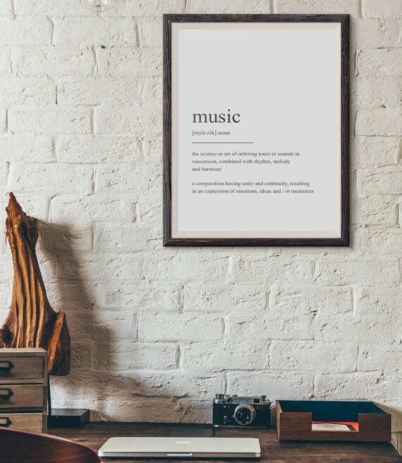 Music Definition Print Wall Art Print Quote Print Prints Wall Art Minimalist Print Music Gift Scandinavian Print Music Poster