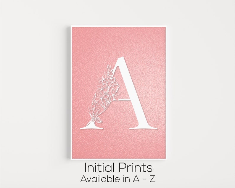 Initial Print Initial Wall Art Wall Art Print Letter Print Etsy UK