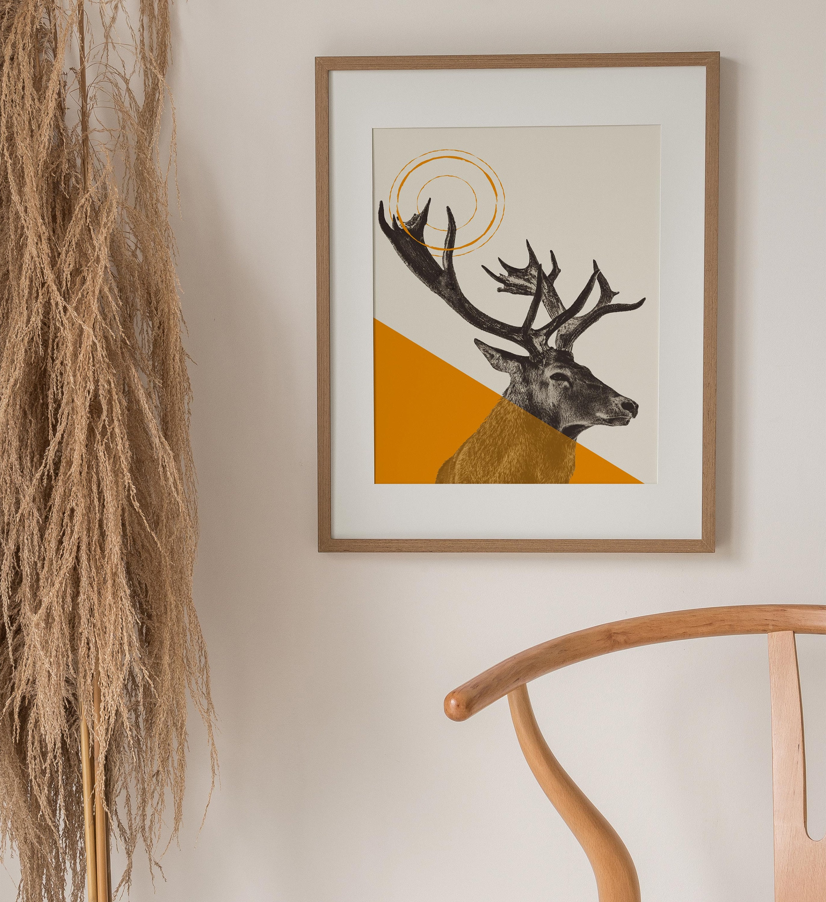 Wall Art Print, Stag Print, Nordic Print, Abstract Wall Art, Stag Wall ...