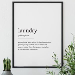 Laundry Definition Print, Quote Print, Wall Art, Definition Print, Laundry, Quote, Minimalist Print, Art Print, Laundry Print, Definition image 2