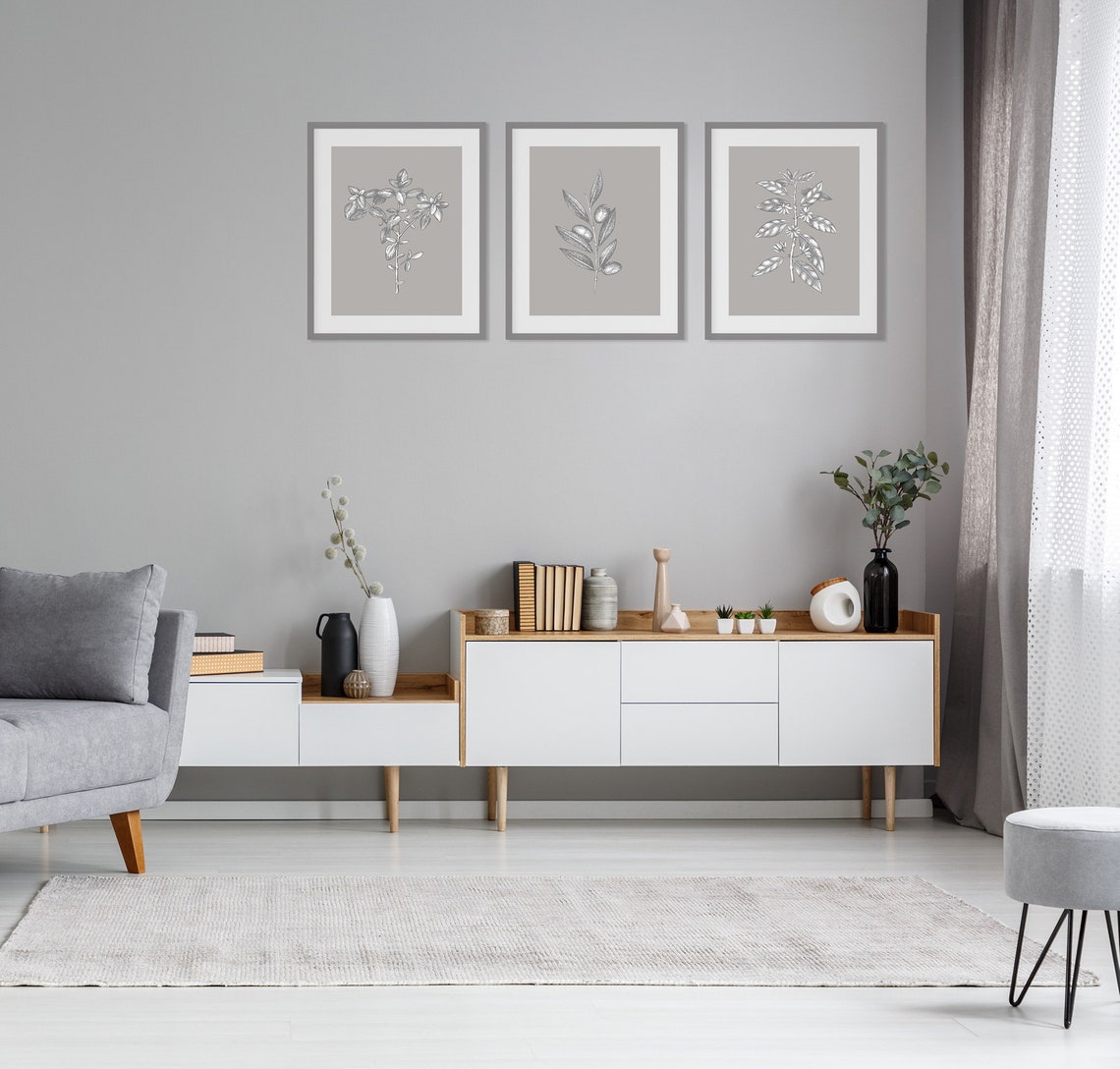 Grey Prints Wall Art Set Set of Prints Art Prints Wall Etsy UK