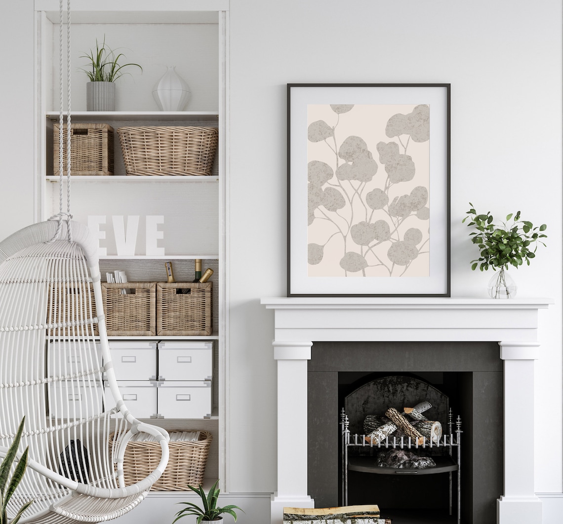 Grey Print Wall Art Print Botanical Print Flower Wall Art Etsy UK