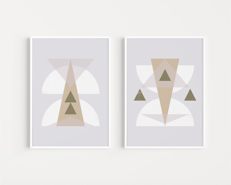 Wall Art Set Geometric Wall Art Set of Prints Wall Art Etsy