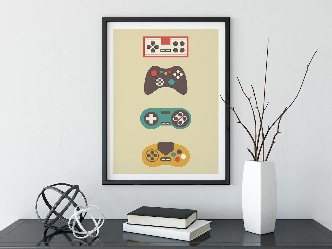 Gamer Print Wall Art Retro Wall Art Retro Gamer Digital Etsy
