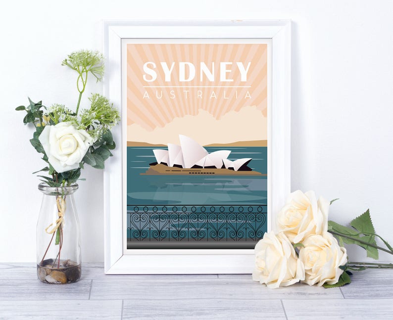 Sydney Poster Sydney Print Sydney Art Wall Art Prints | Etsy