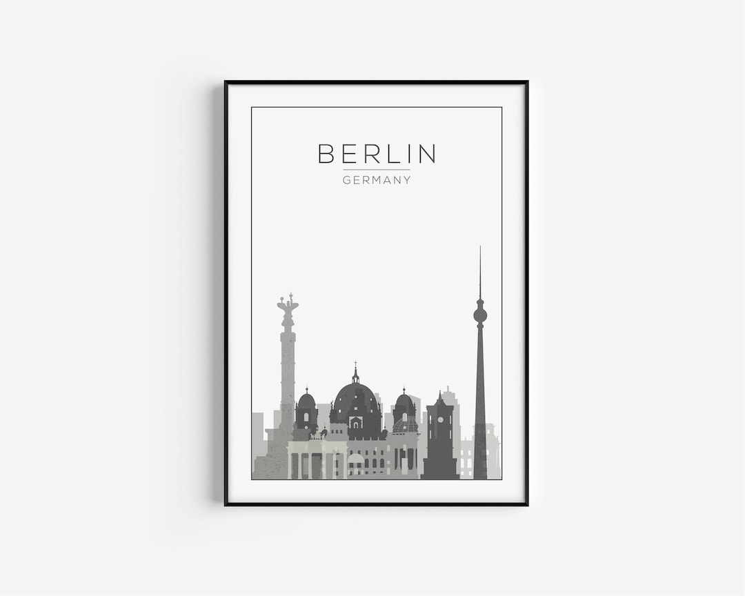 Berlin Print, Travel Art Print, Berlin, Art Print, Grey Print, Berlin ...